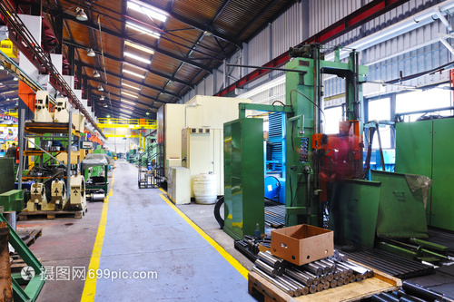 工業(yè)工廠鋼鐵機械零件現(xiàn)代室內(nèi)大廳